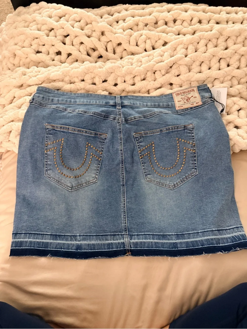 NWT True Religion Denim Studded Mini Skirt  size 40